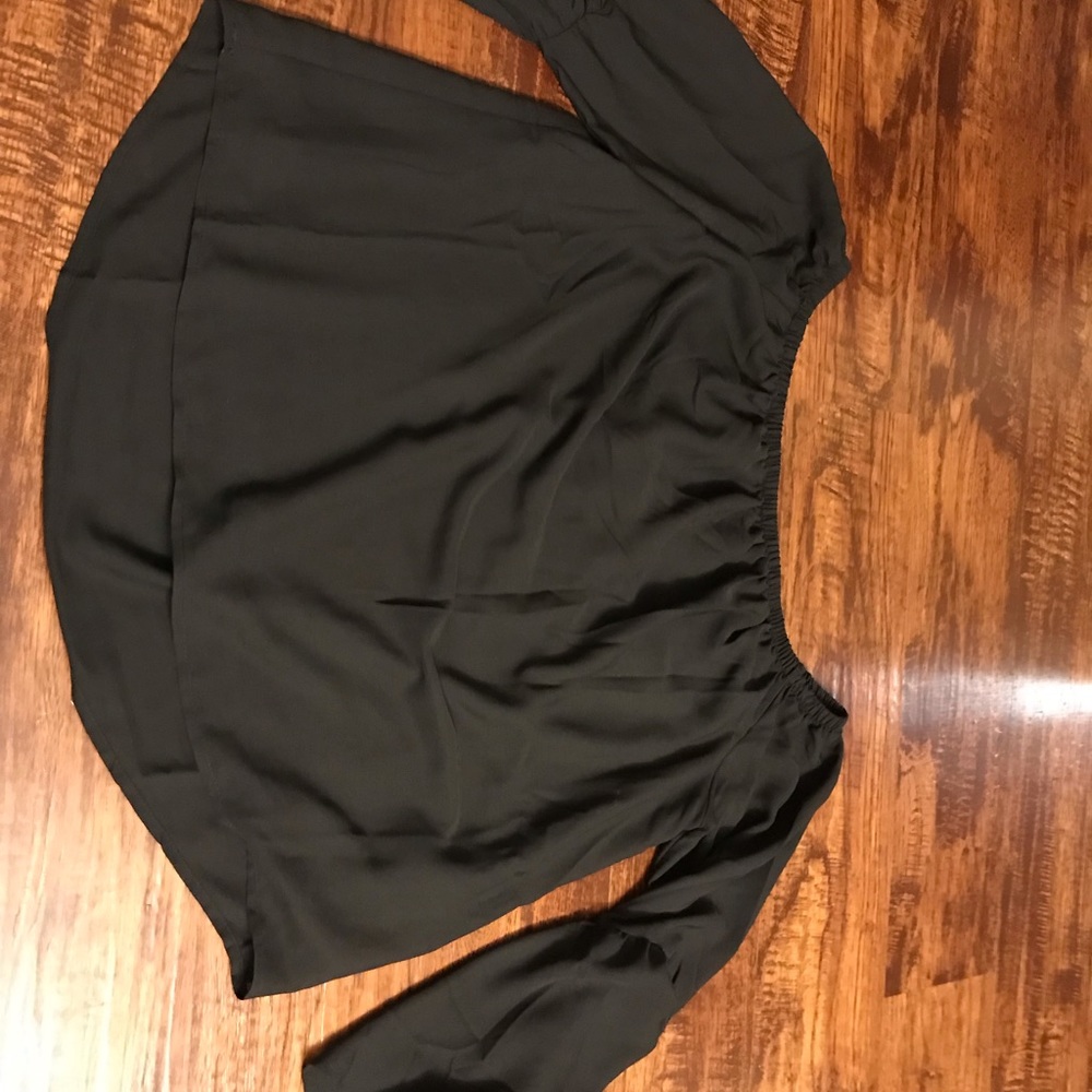Off the shoulder with bell sleeves black top